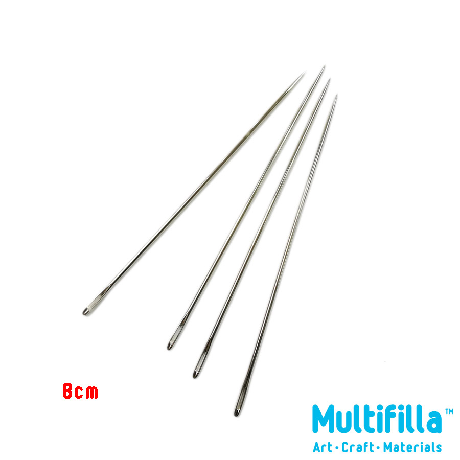 Nickel Plated Darning Needle No.1 - 8cm(OL) x 4pcs | Multifilla